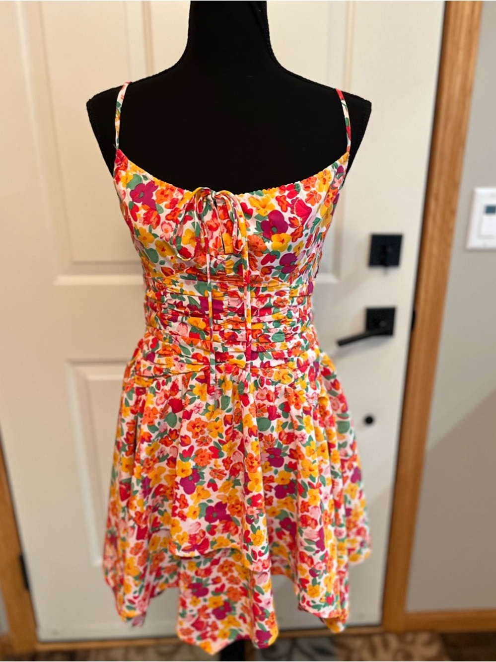 Princess Polly Barrett floral fit & flare mini dress. Size 4